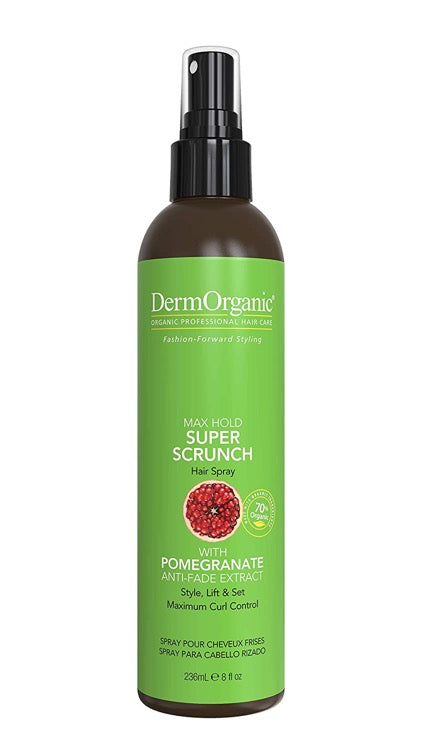 Dermorganic Max Hold Super Scrunch Hairspray - 8 oz Magic for Curls!