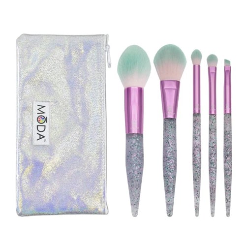 Royal Brush Moda Glitter Bomb 6-Piece Pink Makeup Brush Set - Unleash Your Glam!
