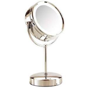 BRANDON 8X Lighted Chrome Mirror - 6.5 Inch Glamour