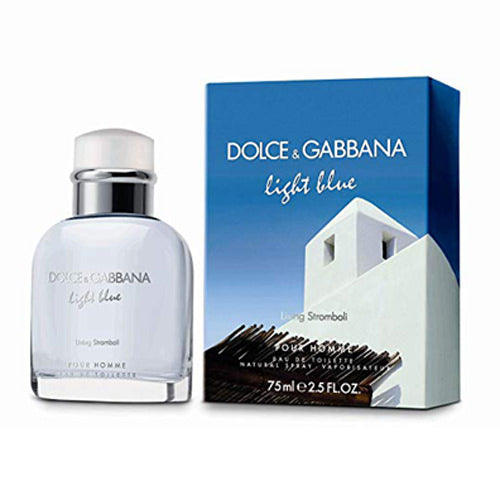 Dolce & Gabbana Light Blue Men's Living Stomboli Eau De Toilette Spray - A Coastal Fragrance for Men