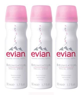 EVIAN MINERAL WATER SPRAY TRIO - 3 Bottles of 1.7 OZ