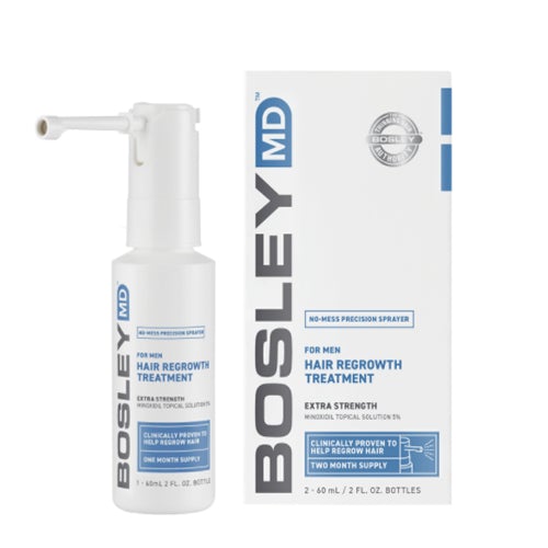 Bosley Men's Hair Regrowth Miracle Spray - 2 Bottles, 2 oz Each