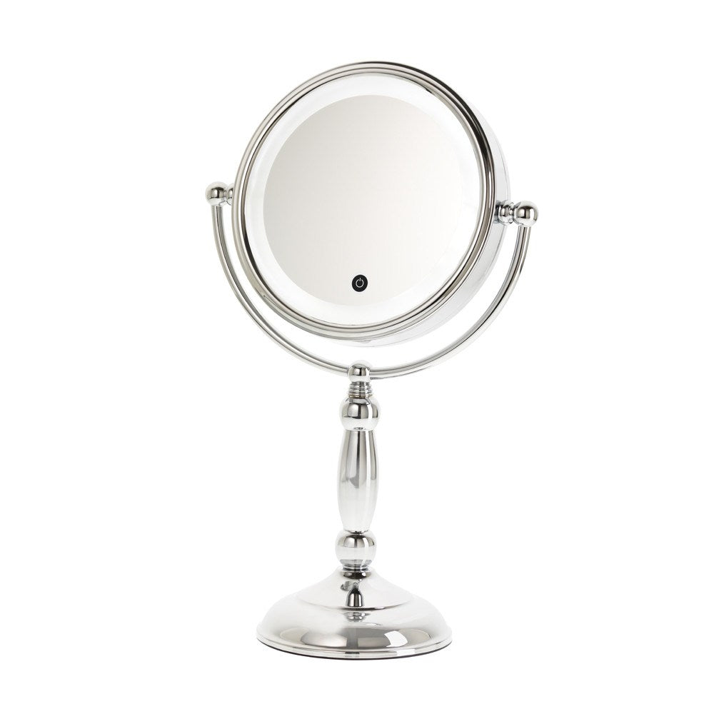 Danielle 10X Magnification Lighted LED Chrome Touch - Button Mirror