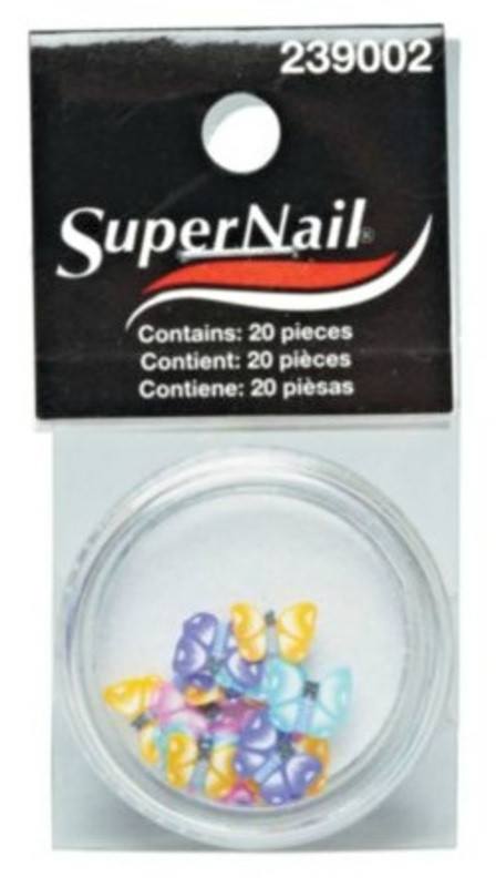 Super Nail Stunning Multi-Color Butterflies - 20 Pieces!