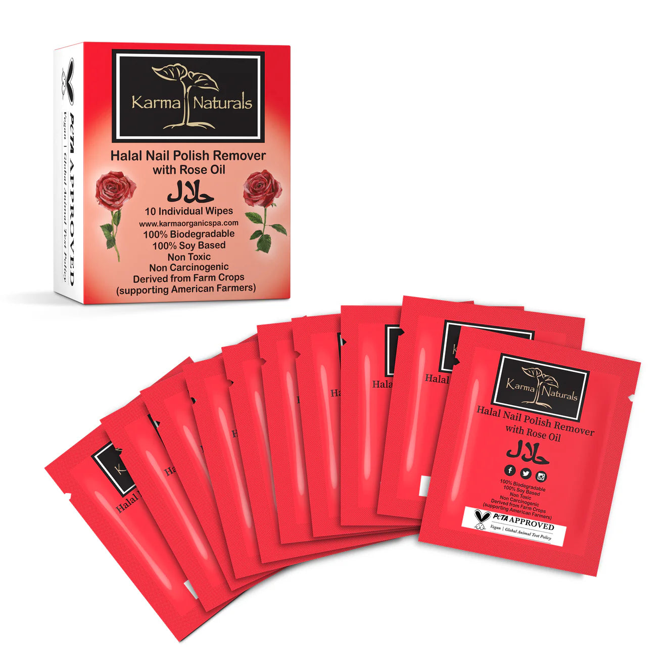 Karma Naturals Nail Polish Remover Wipes - 10 Pack: Your Eco - Friendly Nail Savior!
