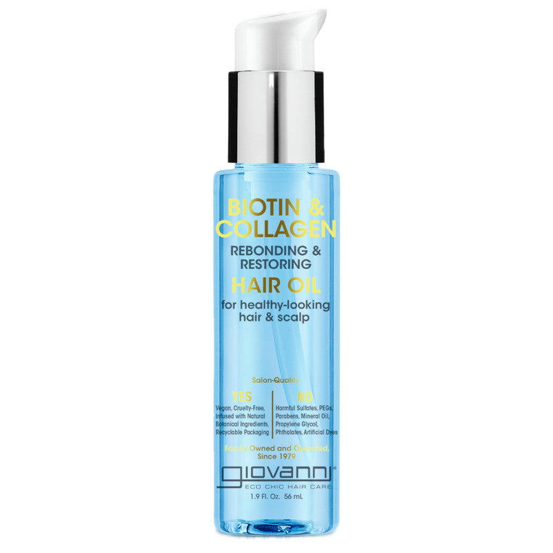 Giovanni Biotin & Collagen Hair Oil: 1.9 oz Rebonding & Restoring Elixir