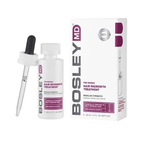 Bosley Women's Hair Regrowth Treatment Dropper - 2 Bottles, 2 oz Each