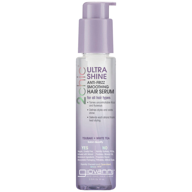 Giovanni 2Chic Ultra Shine Anti-Frizz Smoothing Serum - Transform Your Hair (2.75 oz)